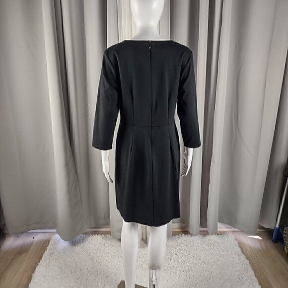 Old Navy Women Black 3/4 Sleeve Knee Length Sweatshirt Cotton Blend Dress Size L - Picture 3 of 14